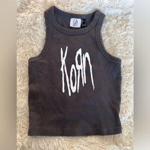 Korn Women's Sleeveless Black Crop‎ Top